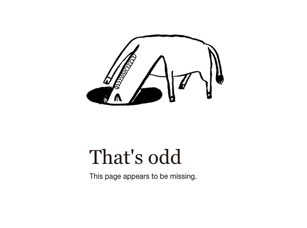 The 404-error page, again from Mailchimp