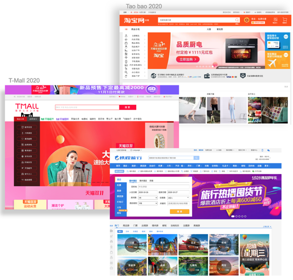 Colors of a chinese website